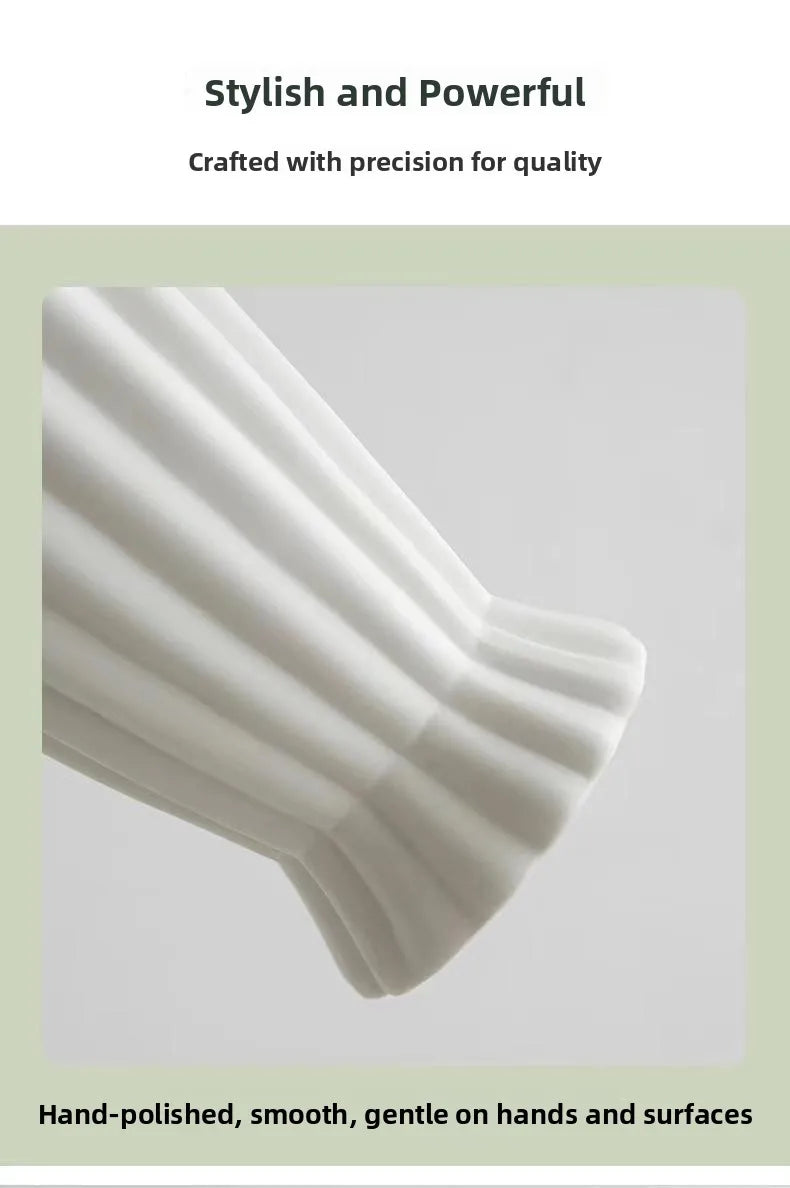 Vaso Cerâmica Grande Branco Nórdico — Para Flores Secas e Hidroponia na Sala