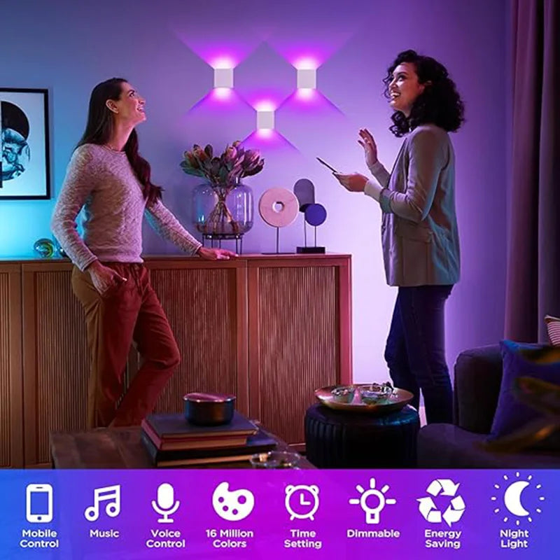 Arandela LED Smart 12W RGB WiFi e Zigbee — Controle por App Atmosfera Decorativa