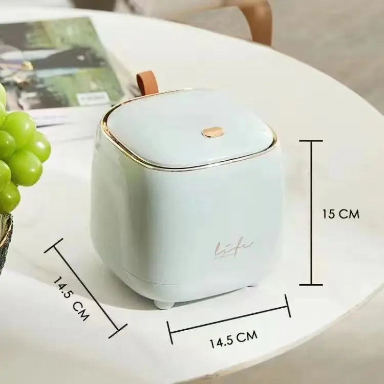 Mini Lixeira de Mesa com Tampa de Pressão — Compacta Multiuso para Escritório e Banheiro