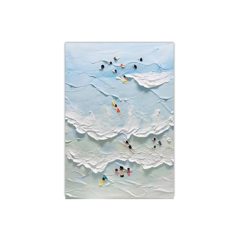 Quadro Decorativo Surrealismo Mar Verde Claro — Arte Abstrata Minimalista para Sala e Quarto