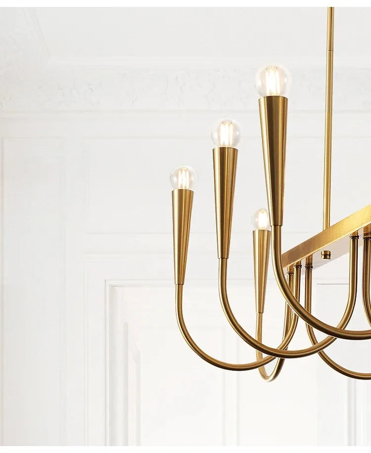 Lustre de Vela Pendente Preto Estilo Francês — Luminária de Luxo para Sala de Estar