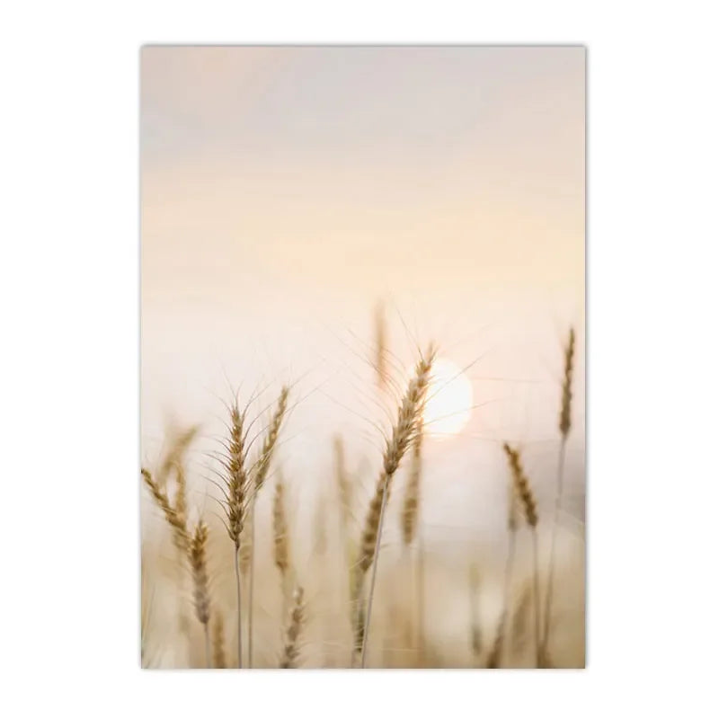 Quadro Decorativo Pôr do Sol Lago e Barco — Arte de Paisagem Nórdica para Sala