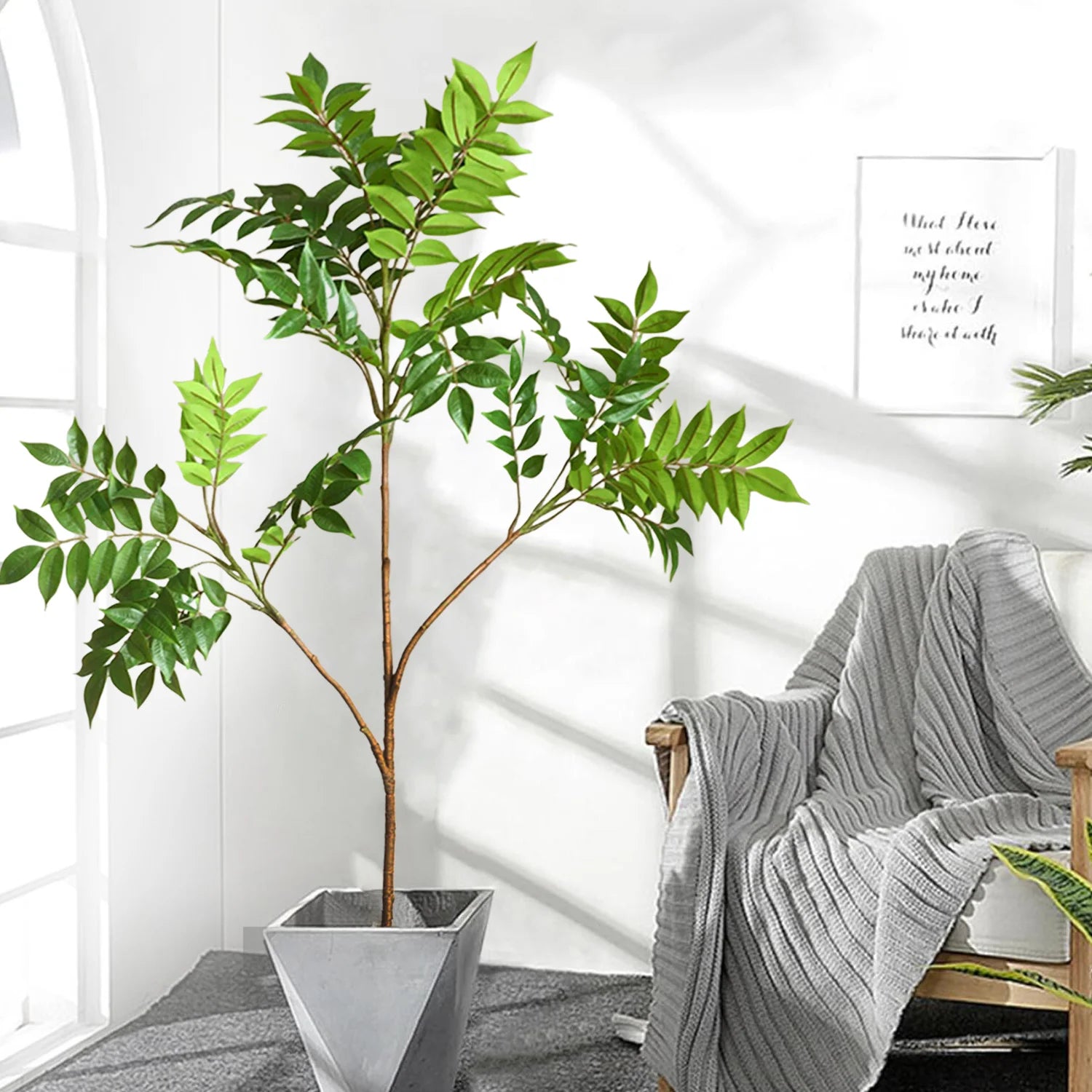 Ficus Lyrata Artificial Extra Grande 77 a 135cm — Para Jardim, Varanda e Escritório