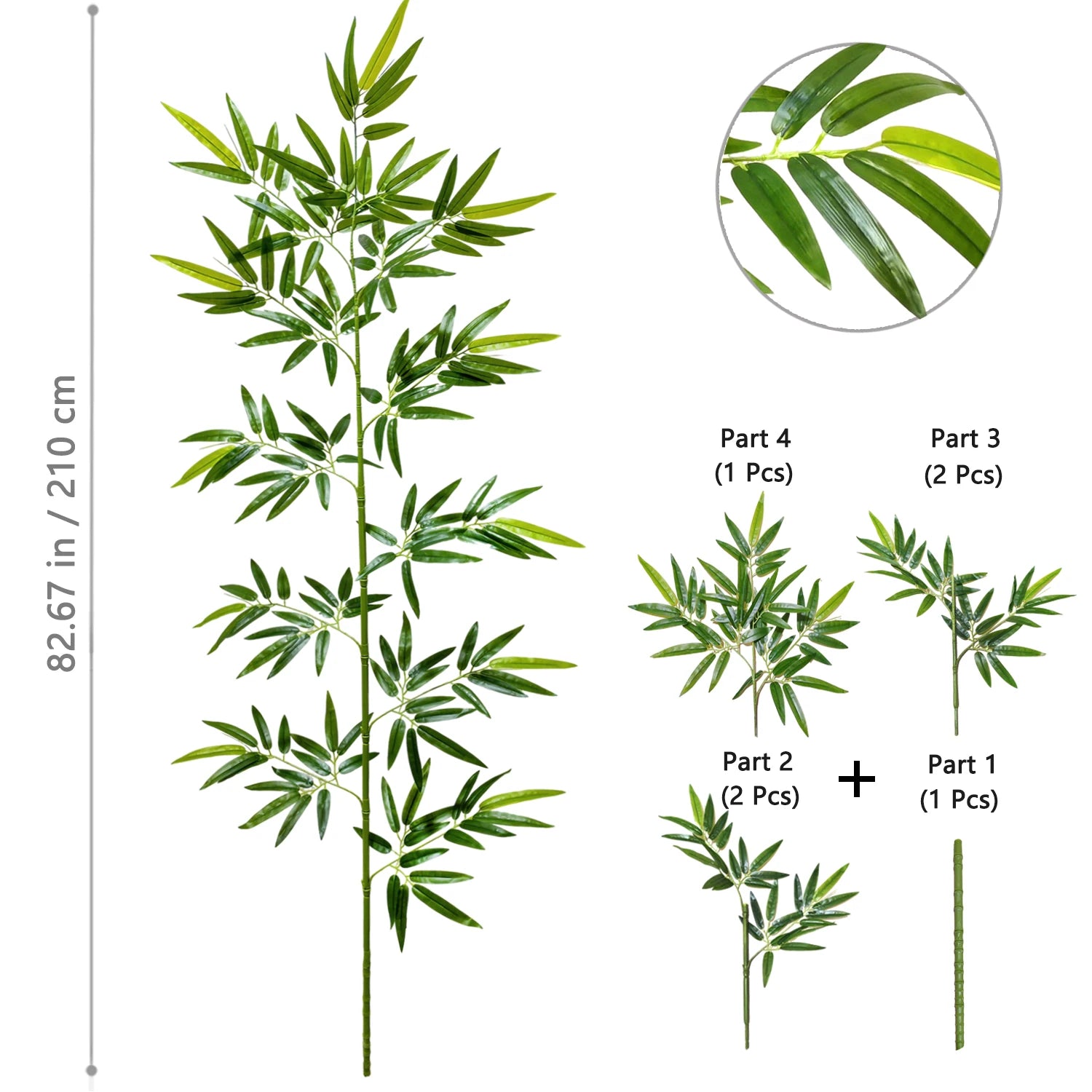 Bambu e Monstera Artificial 100 a 180cm — Exuberância Tropical Permanente para Jardim e Casa