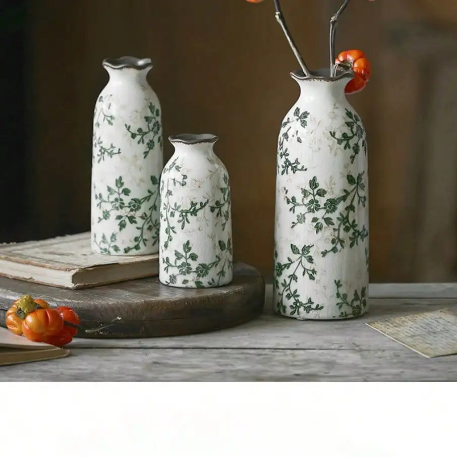 Vaso de Cerâmica Craquelado — Vaso Decorativo para Flores e Presentes