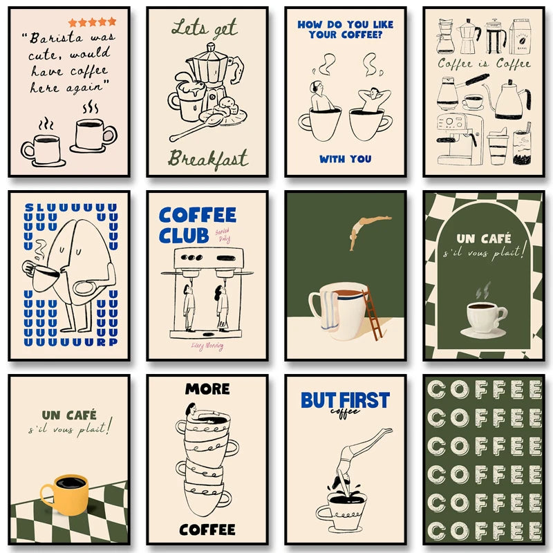 Quadro Decorativo Café Mergulhador — Arte de Cozinha para Amantes de Café