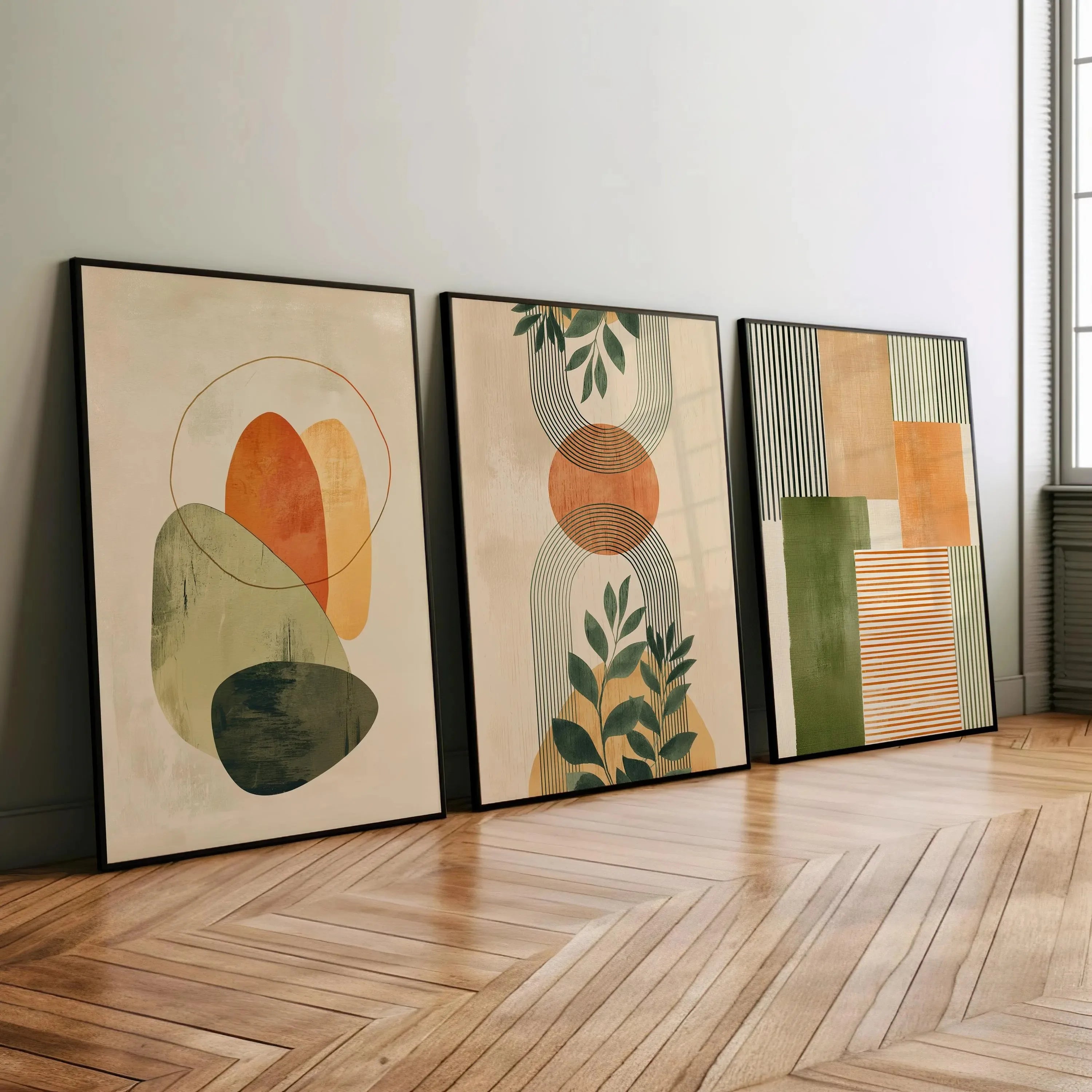 Quadro Decorativo Floral Boho Primaveril — Arte Botânica para Sala e Quarto