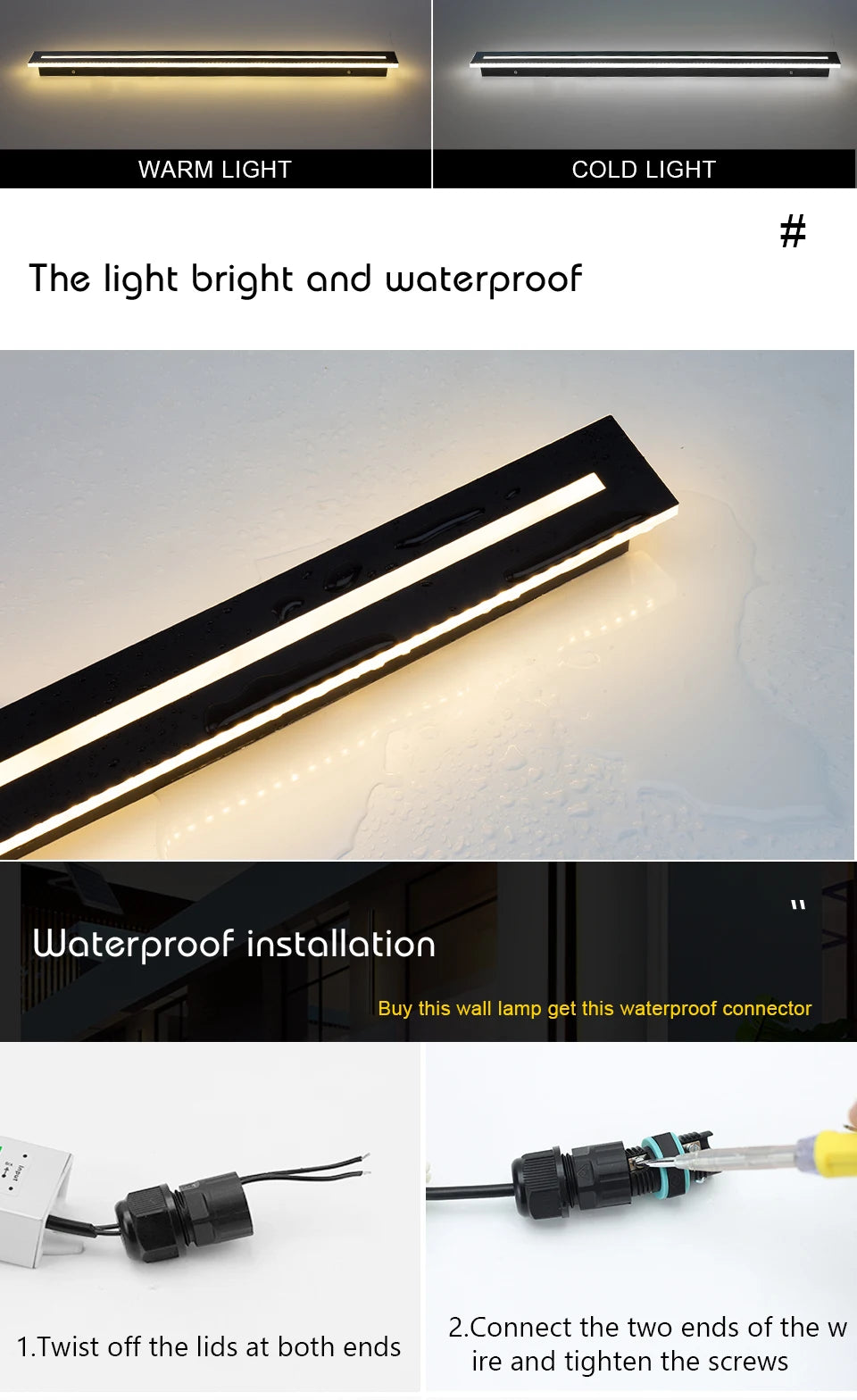 Arandela LED Externa Impermeável IP65 — Luminária de Parede para Jardim 16W a 48W