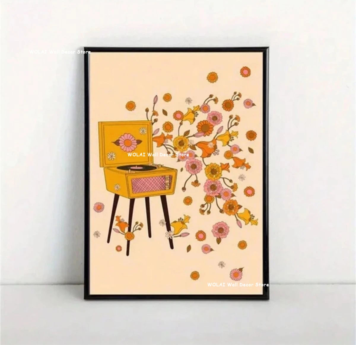 Quadro Decorativo Disco de Vinil Retrô — Arte Musical Japonesa para Sala e Quarto