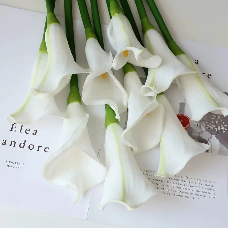 Buquê Copo de Leite Artificial 10 Hastes — Decoração para Casamento, Noiva e Primavera