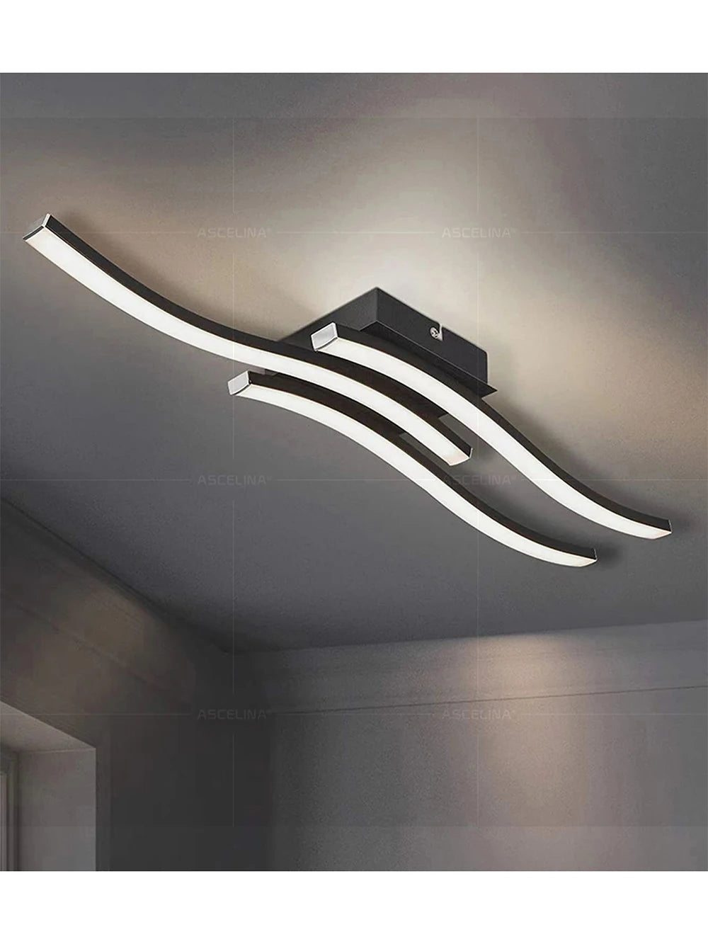 Luminária de Teto LED Onda — Lustre Decorativo para Sala, Quarto e Corredor