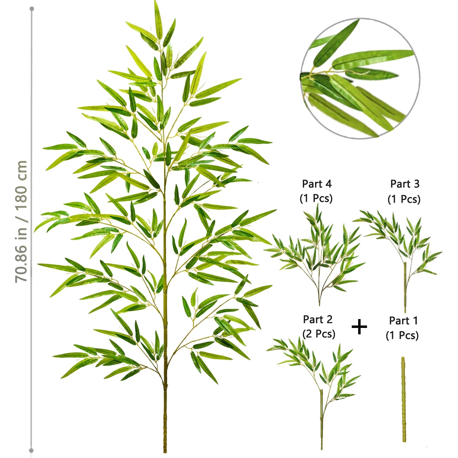 Bambu e Monstera Artificial 100 a 180cm — Exuberância Tropical Permanente para Jardim e Casa