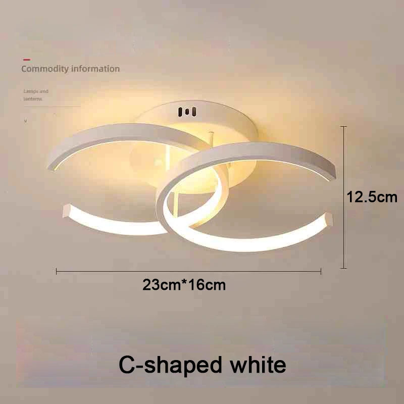 Luminária de Teto LED Moderna 2 Anéis — 3 Tons de Luz para Corredor, Varanda e Escritório
