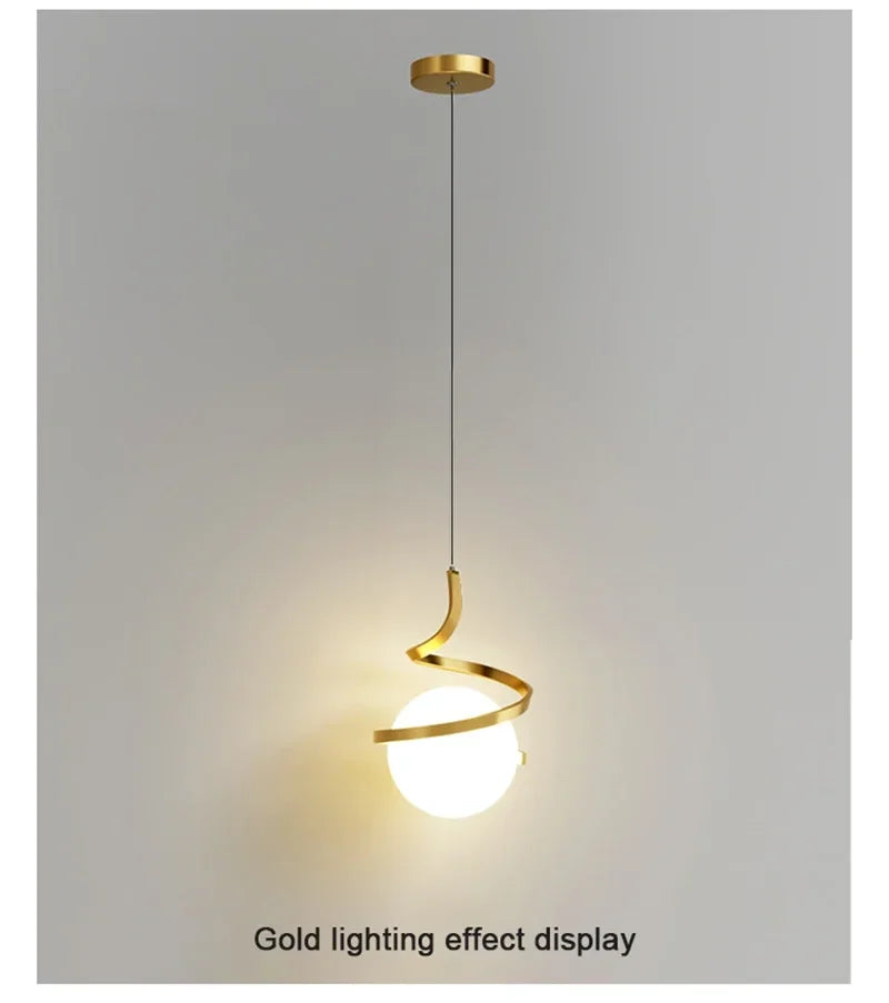Pendente LED Nórdico Linear — Luminária de Cabeceira para Quarto e Sala de Jantar