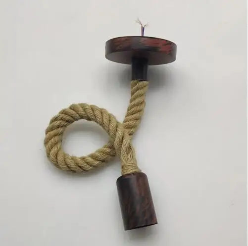 Pendente de Corda de Sisal Vintage Estilo Americano — Lustre Industrial Trançado para Bar e Sala