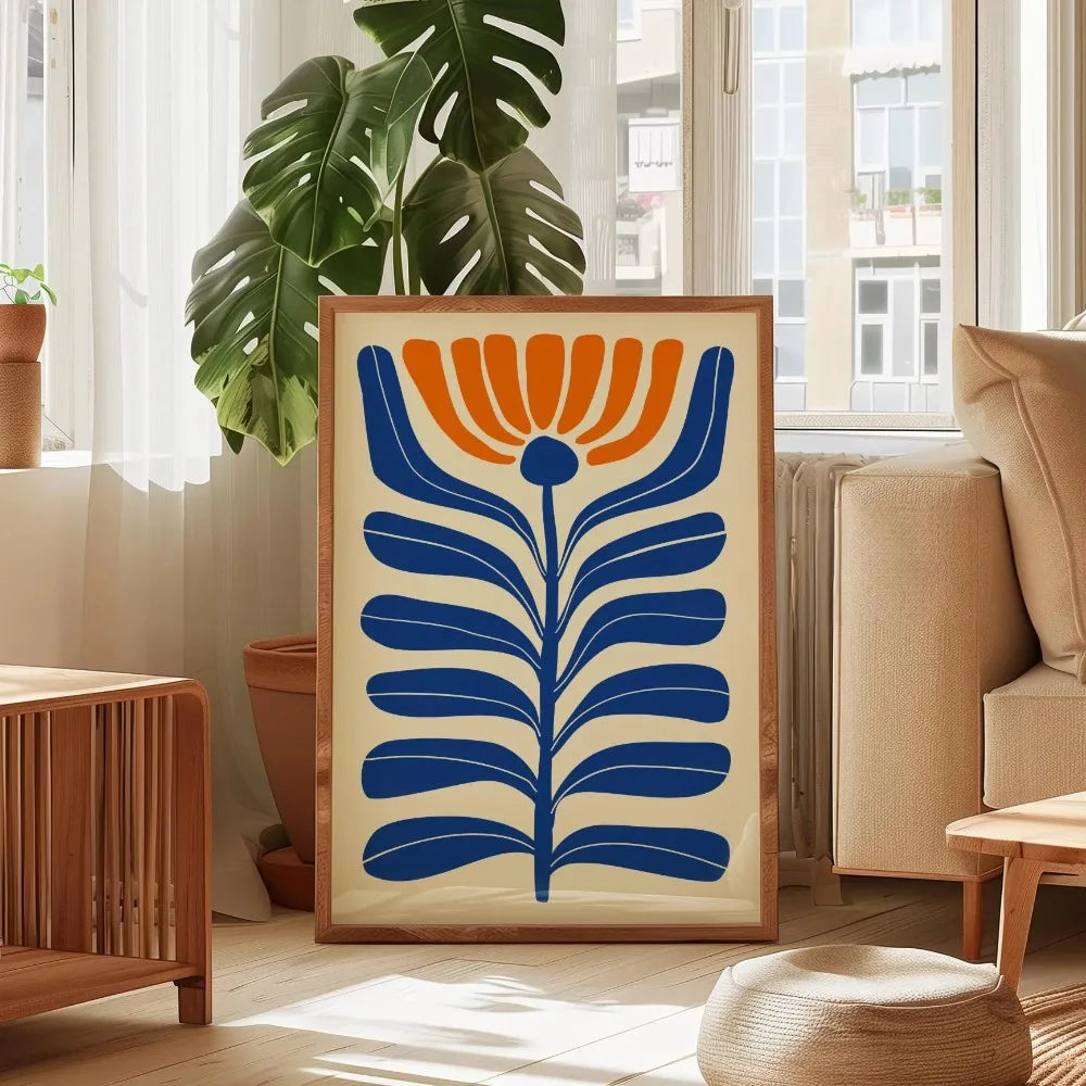 Quadro Decorativo Floral Bege Retrô sem Moldura — Arte Botânica para Sala