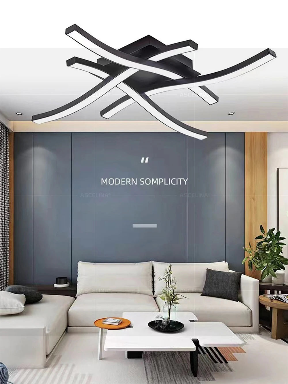 Luminária de Teto LED Onda — Lustre Decorativo para Sala, Quarto e Corredor