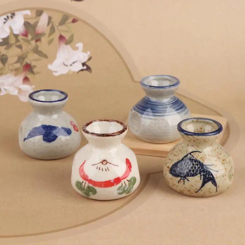 Vaso Cerâmica Mini Chinês Retrô — Porta-Palito e Porta-Hastes Decorativo