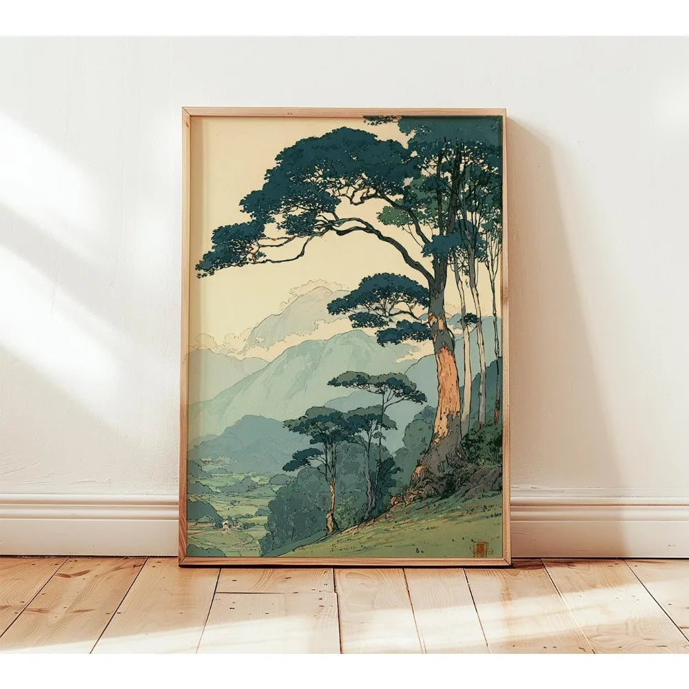 Quadro Decorativo Árvore Japonesa sem Moldura — Arte para Sala e Quarto