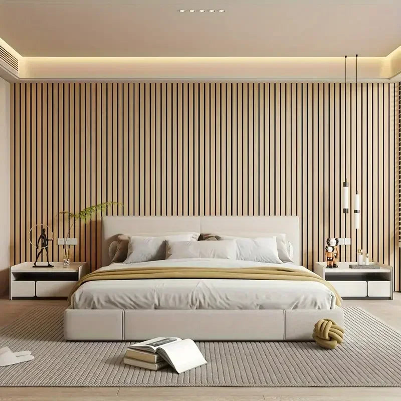 Papel de Parede 3D Grade Geométrica Autocolante — Textura Arquitetônica Impermeável para Sala