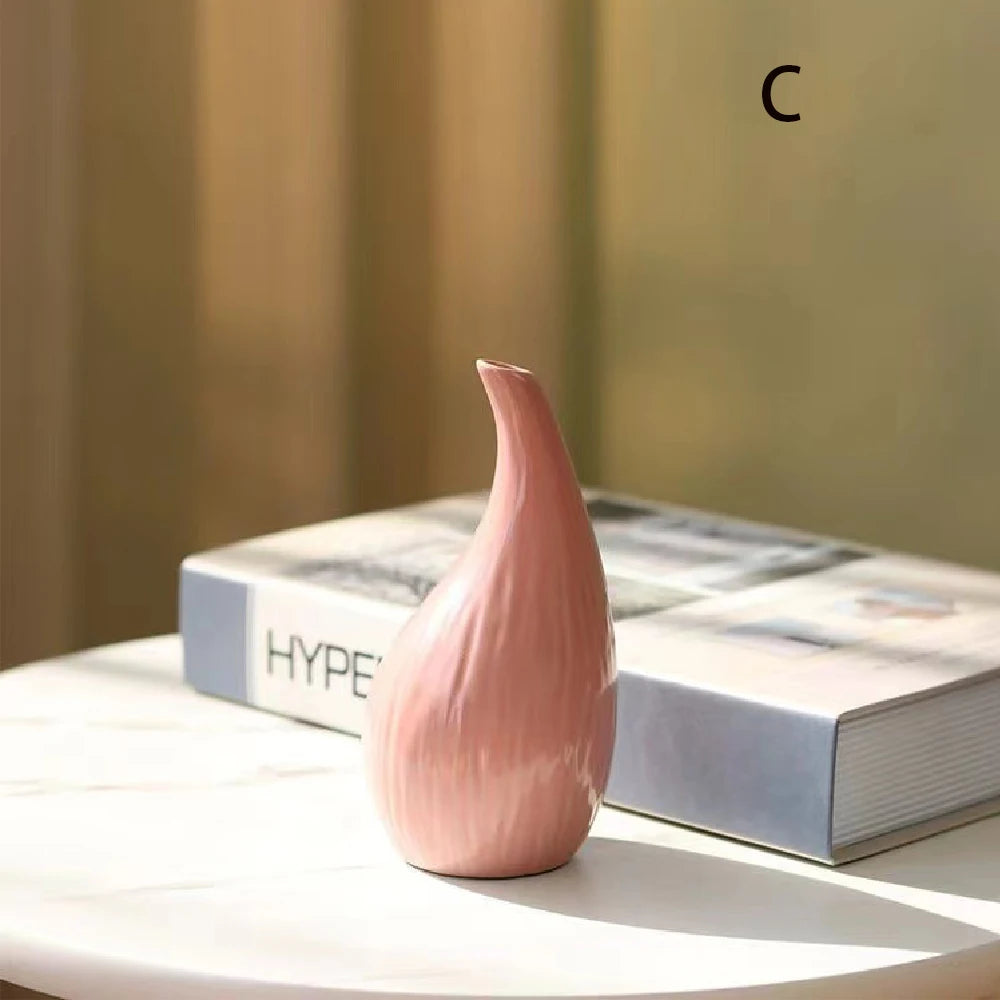 Vaso Cerâmica Pequeno Hidropônico para Mesa — Sala e Jantar Decoração Minimalista