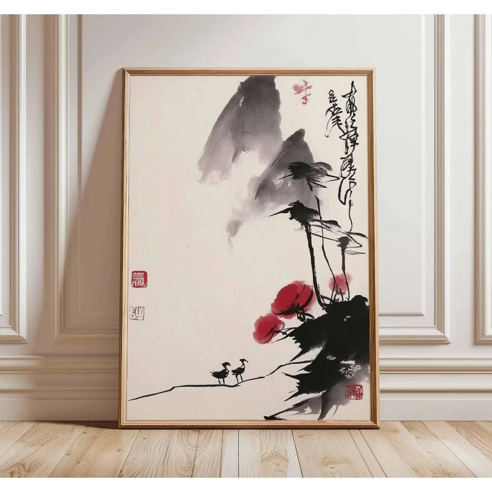 Quadro Decorativo Árvore Japonesa sem Moldura — Arte para Sala e Quarto