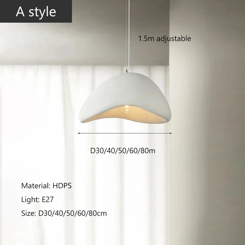 Lustre LED Estilo Wabi Sabi E27 — Pendente para Sala de Jantar, Quarto e Bar