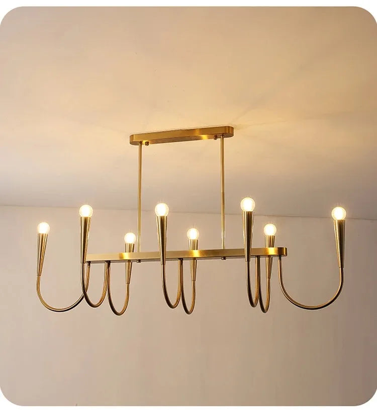 Lustre de Vela Pendente Preto Estilo Francês — Luminária de Luxo para Sala de Estar