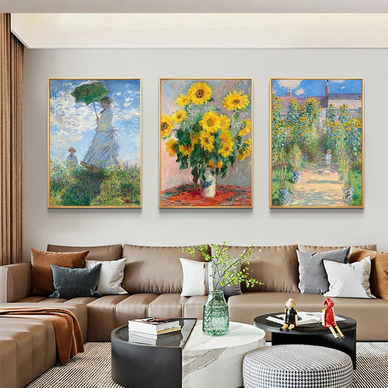 Quadro Decorativo Coleção Claude Monet — Arte Clássica para Sala e Hall