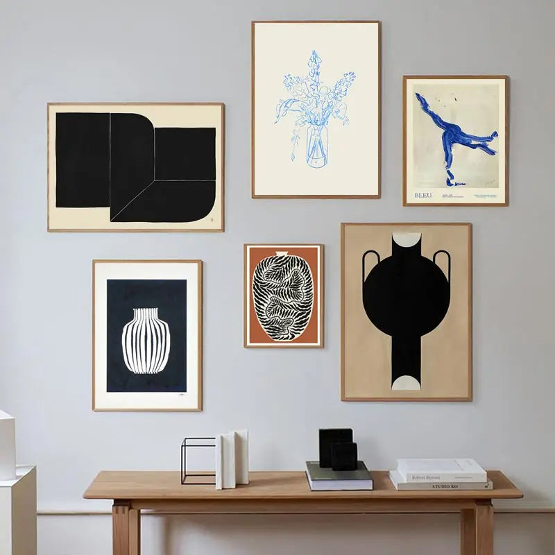 Quadro Decorativo Limão e Vaso Geométrico — Arte Nórdica Minimalista para Sala