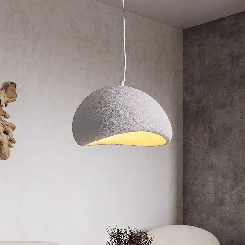 Lustre LED Estilo Wabi Sabi E27 — Pendente para Sala de Jantar, Quarto e Bar