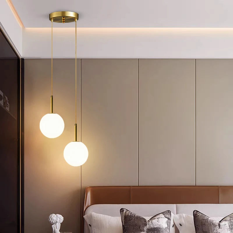 Pendente LED Globo de Vidro — Luminária Nórdica para Quarto e Sala