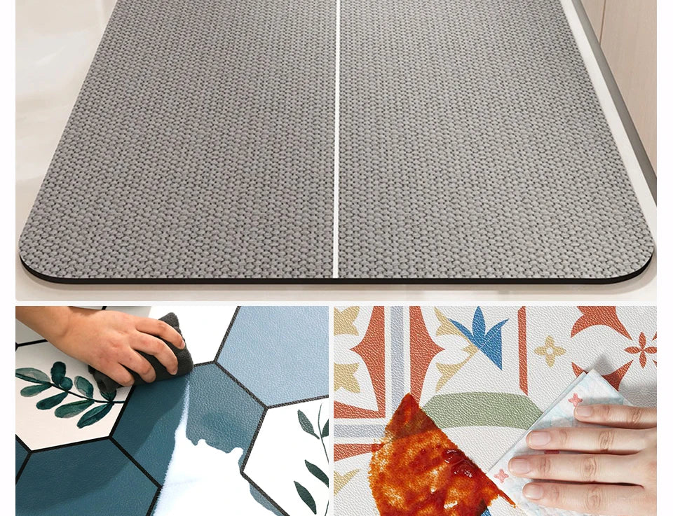 Tapete de Cozinha PVC Antiderrapante — Impermeável Lavável e Resistente Estampado