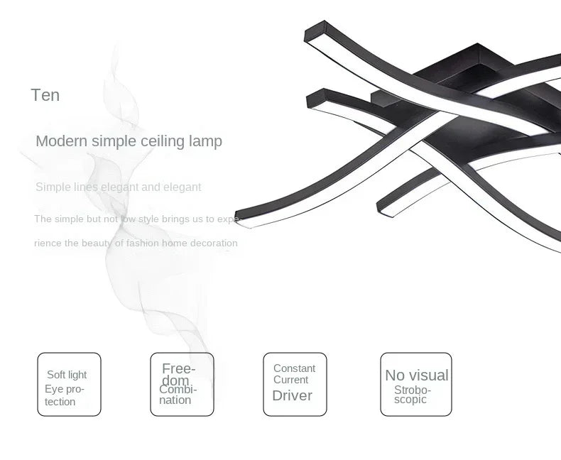 Luminária de Teto LED Ondulada Embutida — 3 Tons de Luz para Sala, Quarto e Corredor
