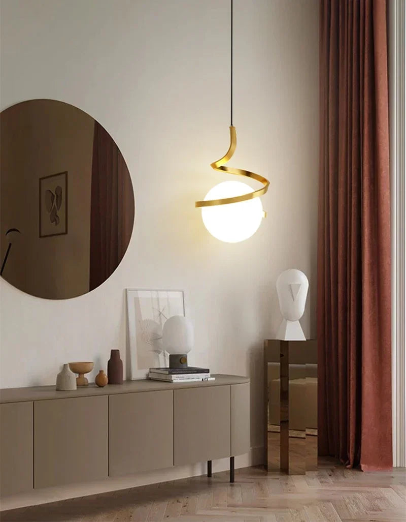 Pendente LED Nórdico Linear — Luminária de Cabeceira para Quarto e Sala de Jantar