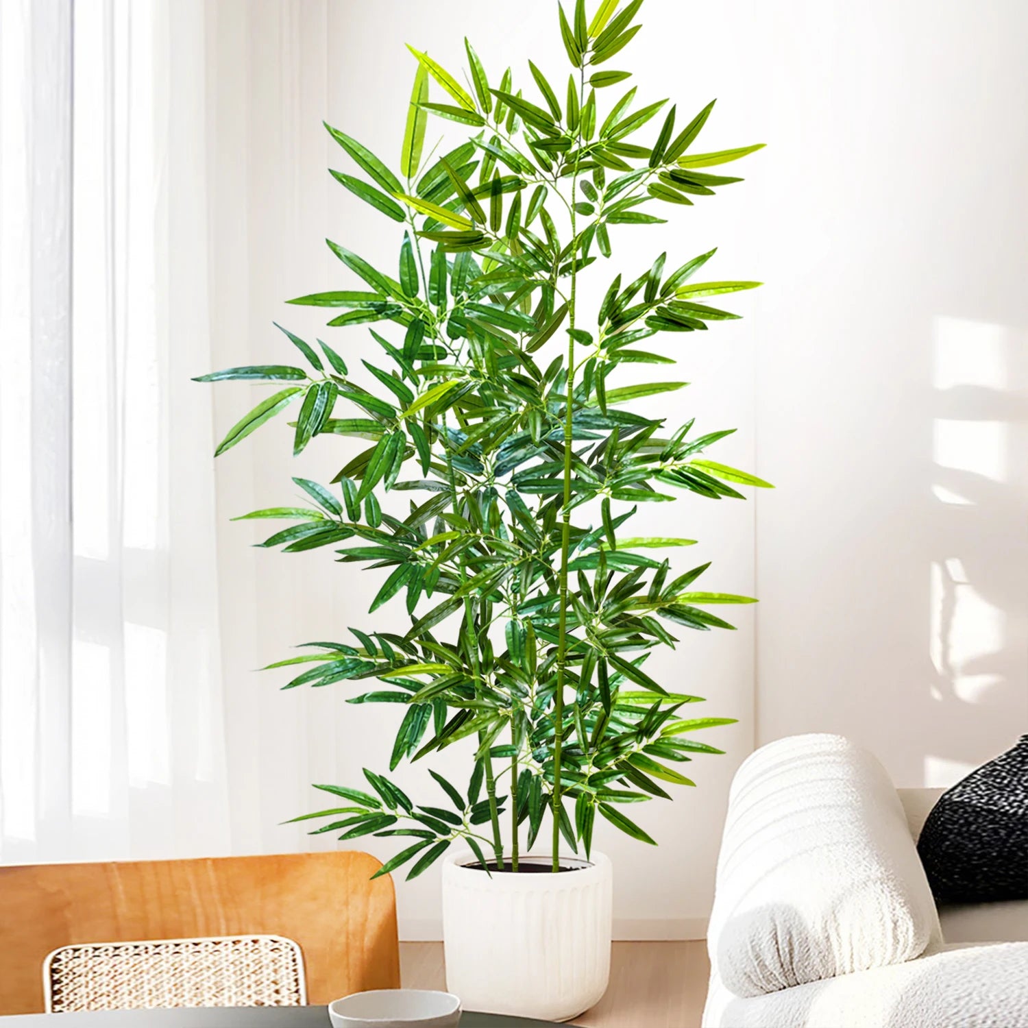Bambu e Monstera Artificial 100 a 180cm — Exuberância Tropical Permanente para Jardim e Casa