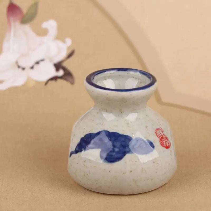 Vaso Cerâmica Mini Chinês Retrô — Porta-Palito e Porta-Hastes Decorativo