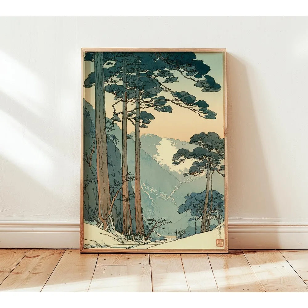 Quadro Decorativo Árvore Japonesa sem Moldura — Arte para Sala e Quarto
