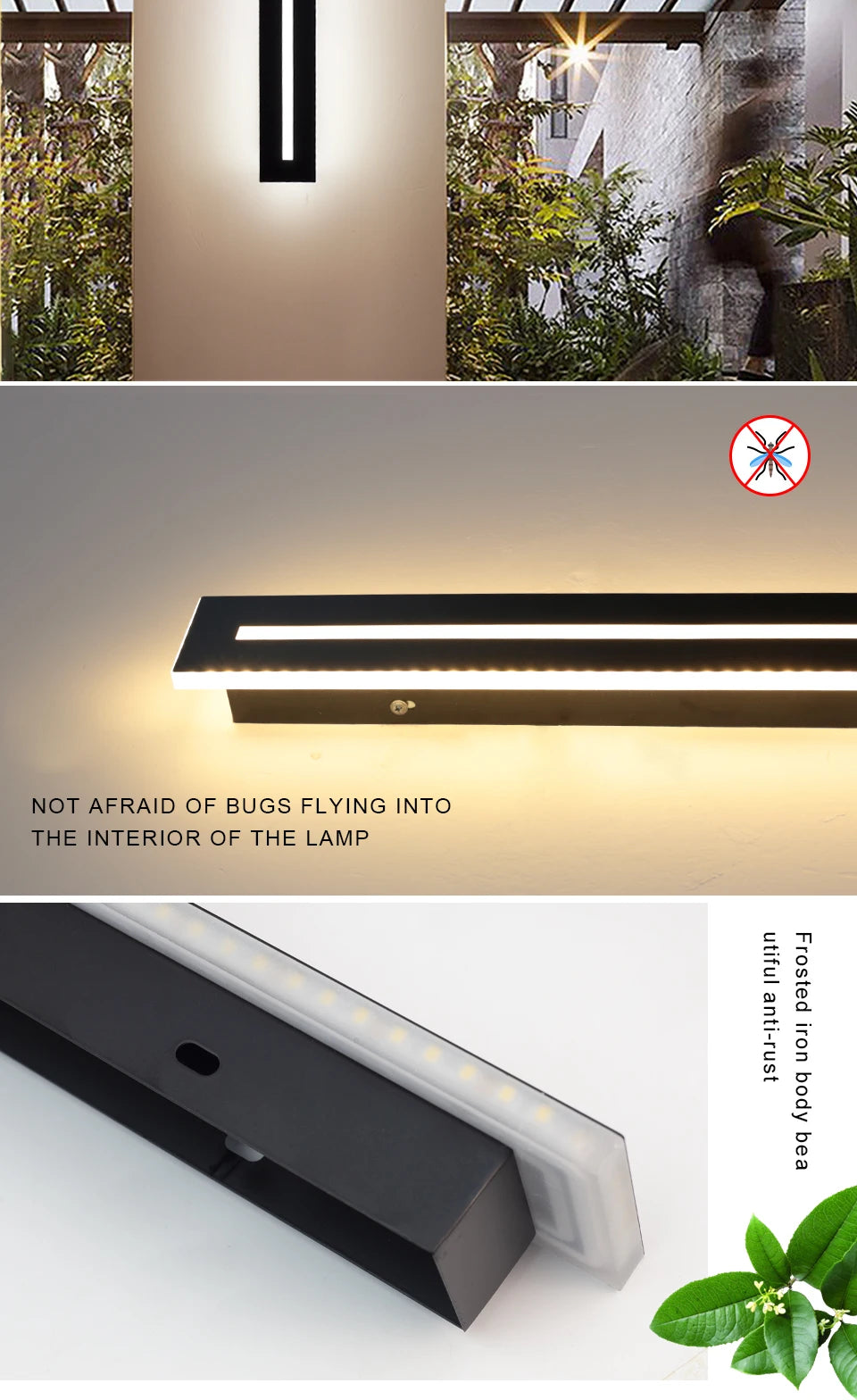 Arandela LED Externa Impermeável IP65 — Luminária de Parede para Jardim 16W a 48W