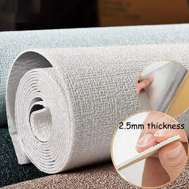 Papel de Parede Linho Liso Impermeável Autocolante — Textura Natural para Quarto e Sala