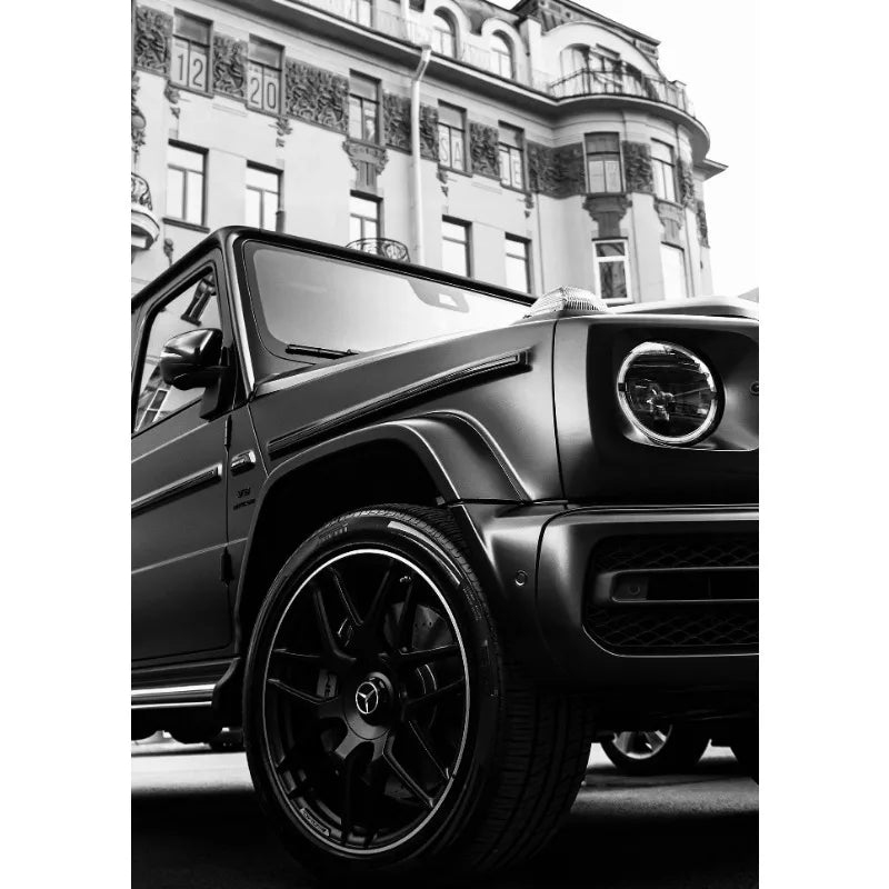 Quadro Decorativo Carro de Luxo Preto e Branco — Arte Moderna para Sala e Quarto