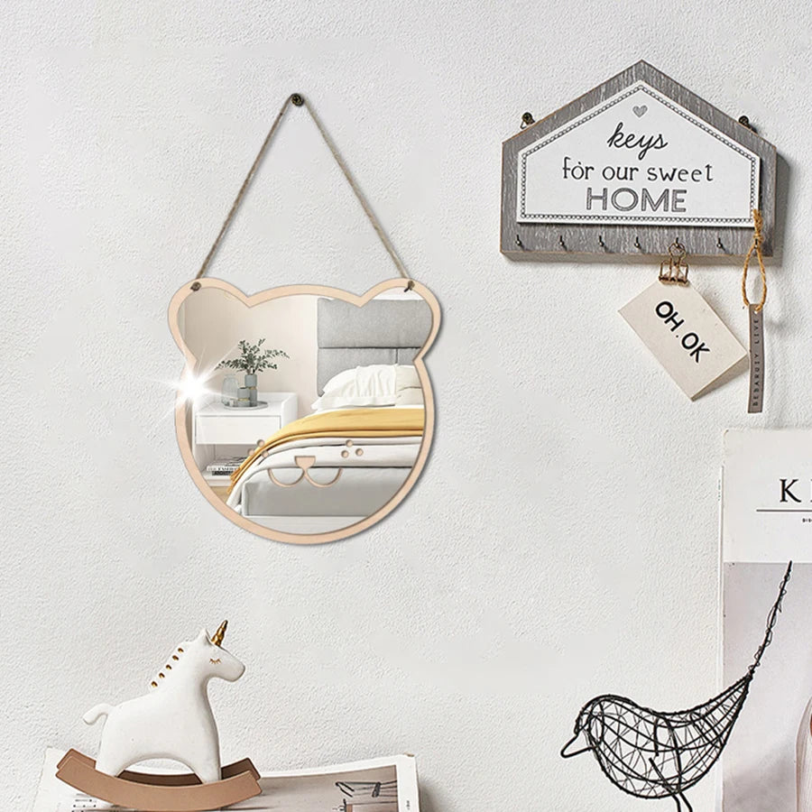 Adesivo Espelho de Parede Formato Animal Fofo — Decoração Divertida para Quarto Infantil