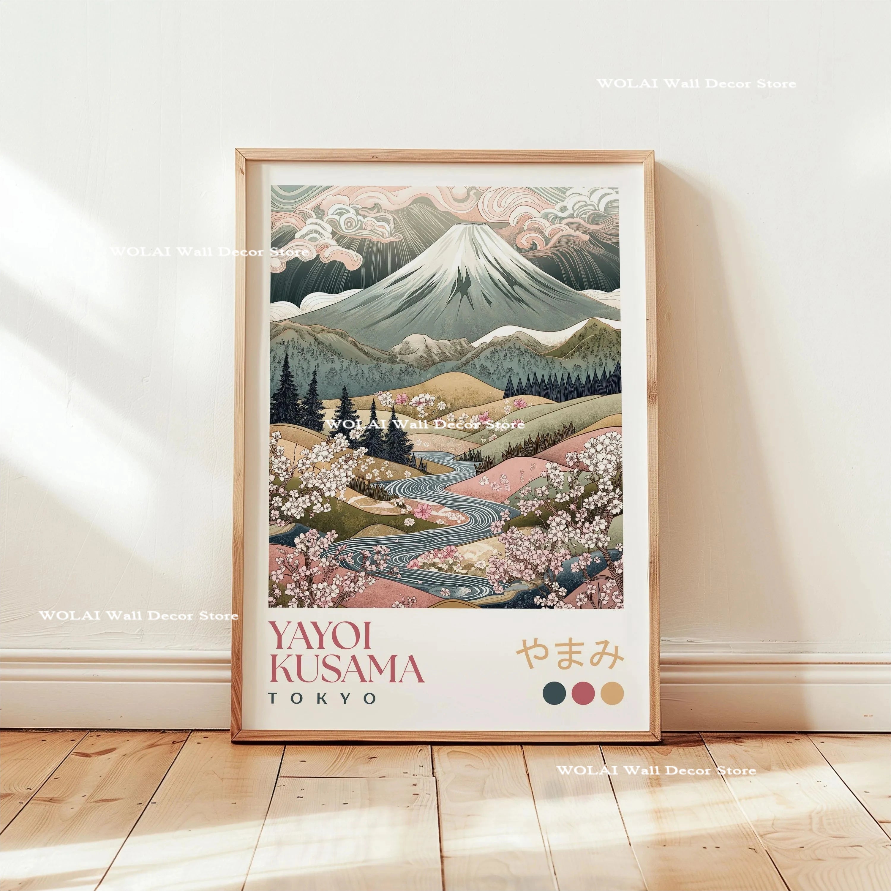 Quadro Decorativo Carpas Koi e Medusas — Arte Japonesa Estilo Hokusai para Sala