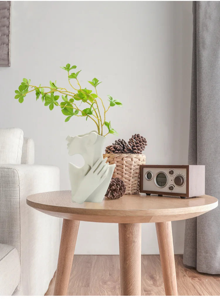 Vaso Cerâmica Corpo Feminino Arte Moderna Nórdico — Decorativo para Flores e Sala
