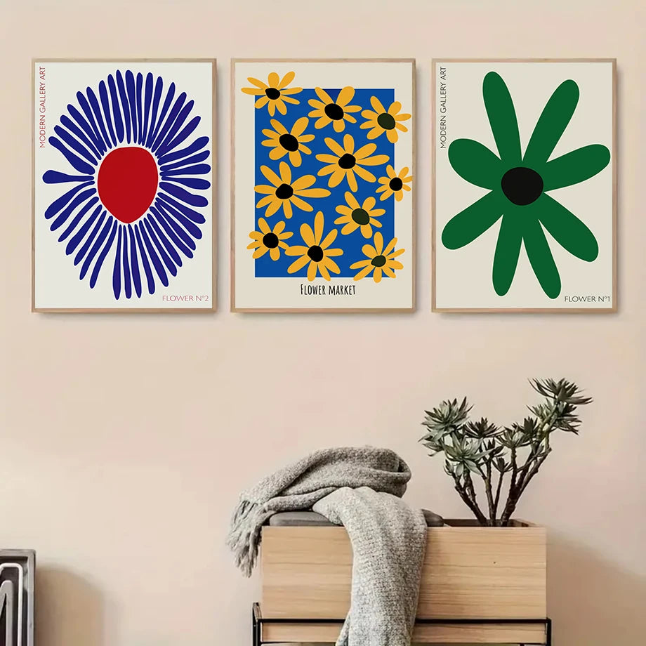 Quadro Decorativo Flores Mio — Arte Mural Decorativa para Sala