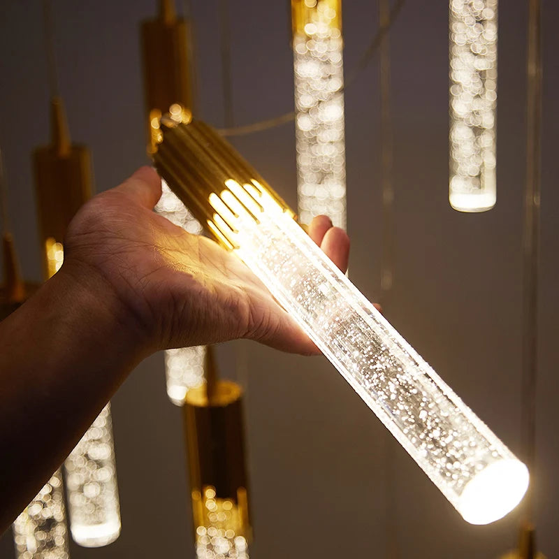 Lustre de Cristal de Luxo — Pendente Moderno para Sala, Cozinha e Quarto