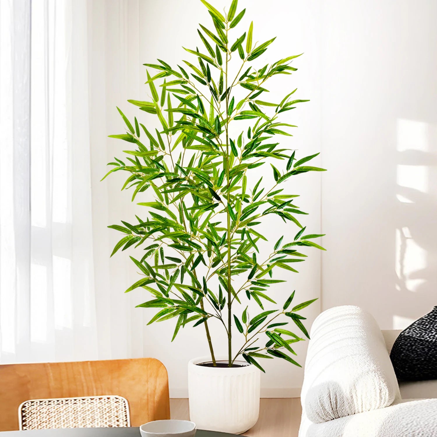 Bambu e Monstera Artificial 100 a 180cm — Exuberância Tropical Permanente para Jardim e Casa