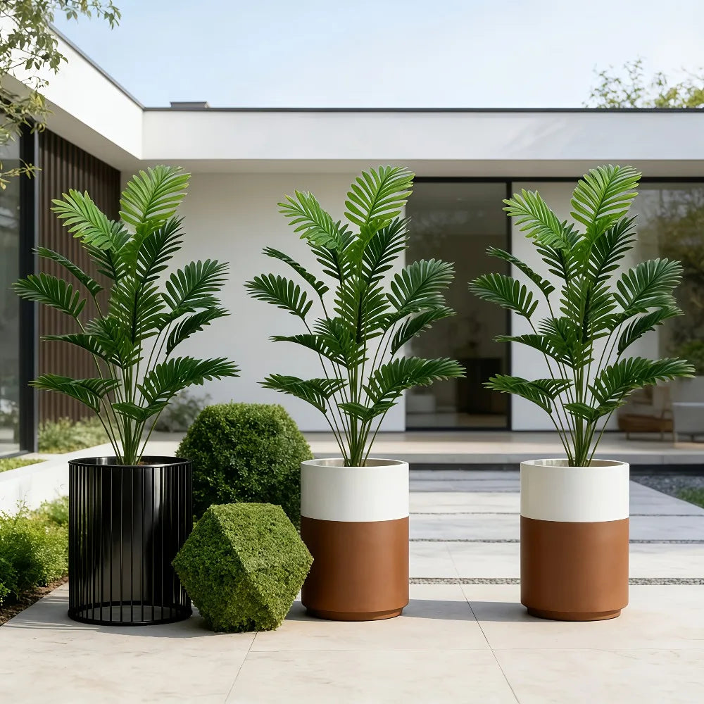 Planta Artificial Palmeira Tropical — Folhas Grandes e Realistas para Decoração de Interiores