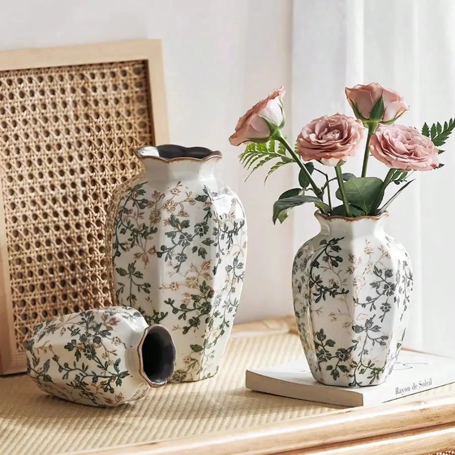 Vaso Cerâmica Rachado Gelo Azul Antigo Zen — Hidropônico para Sala e Mesa