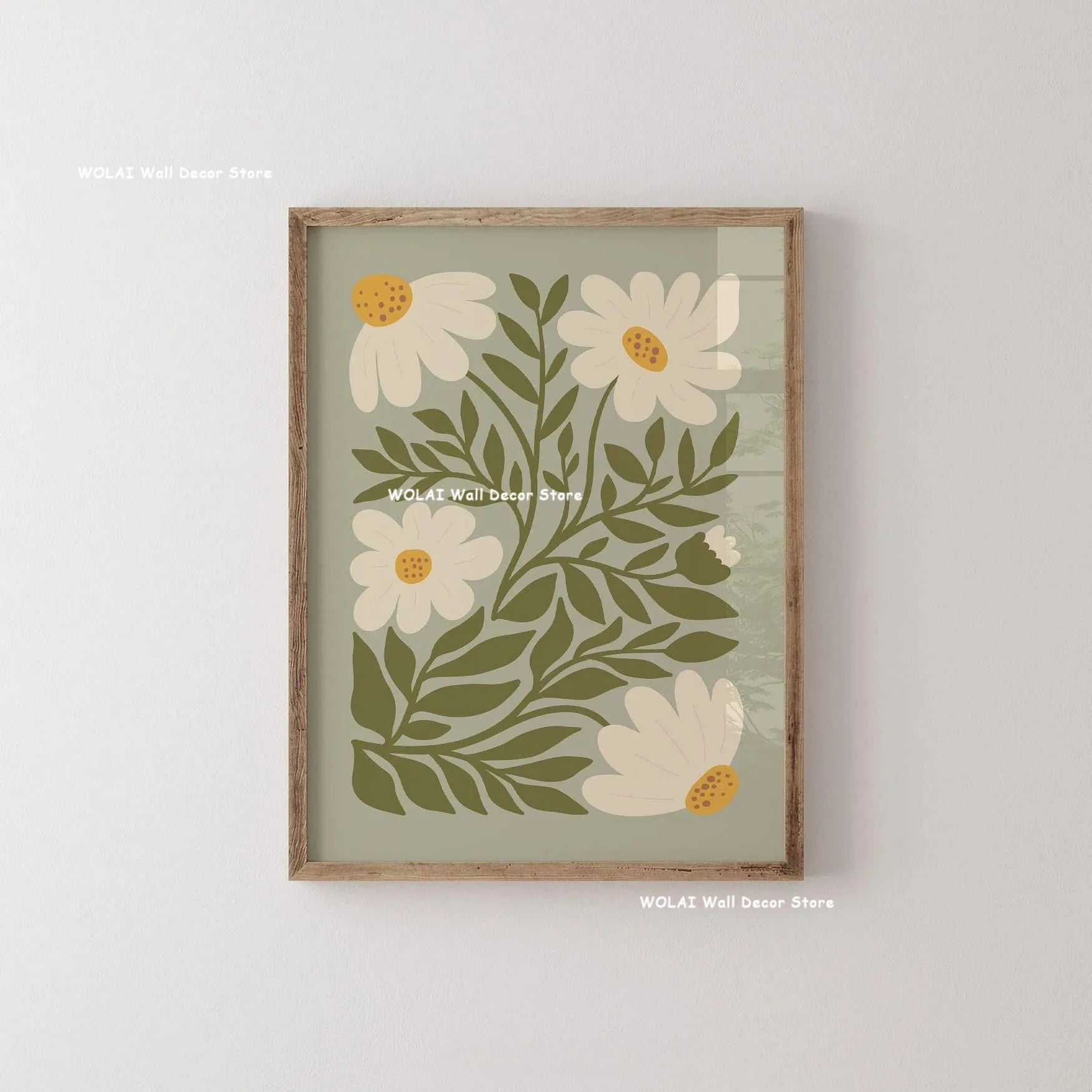 Quadro Decorativo Plantas Bege e Preto — Arte Floral Minimalista para Sala
